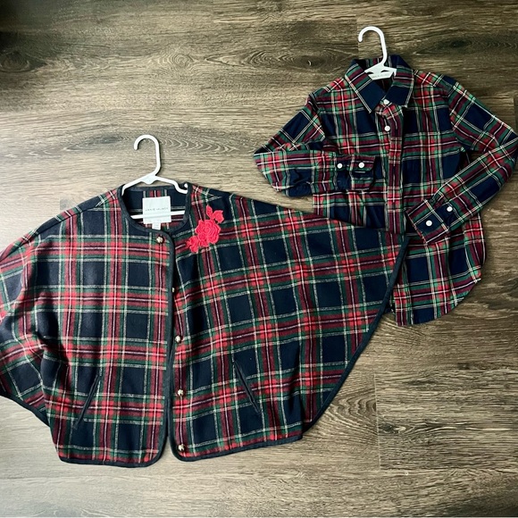 Janie Jack Sibling Bundle- Girls Poncho Boys Button Up